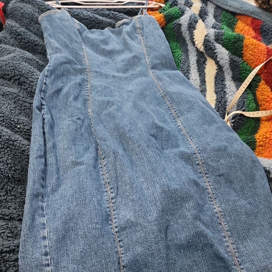 Bershka Blue Denim Maxi Dress